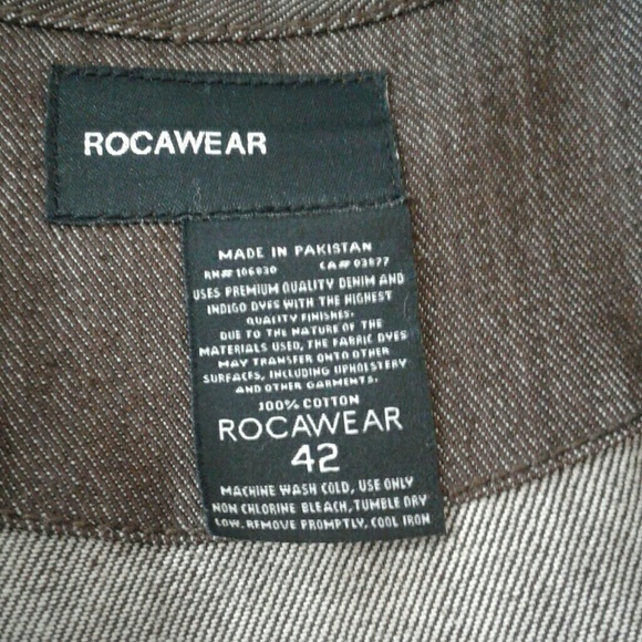 ROCAWEAR Man's brown denim jacket, Sz 42, - Picture 7 of 7